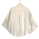 Oatmeal Oversized Box Fit Wide Sleeves Linen Shirt / DEIJI STUDIOS - Size S/M