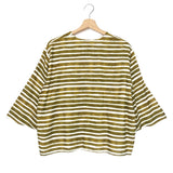 Ocher Striped OLIVIA Linen Bolero Jacket / BAMBAH - One Size