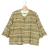 Ocher Striped OLIVIA Linen Bolero Jacket / BAMBAH - One Size