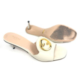 Off-white BLONDIE Gold Monogram Slip On Leather Mules / GUCCI - Size 39.5
