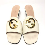 Off-white BLONDIE Gold Monogram Slip On Leather Mules / GUCCI - Size 39.5