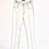 Off-White Contrast-stitching Straight Leg Jeans / AJE. - Size AUS 8