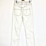 Off-White Contrast-stitching Straight Leg Jeans / AJE. - Size AUS 8