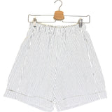 Off-white Cotton-blend with Black Thin Stripes Bermuda Shorts - One Size