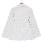 Off-white Cotton-blend with Black Thin Stripes Blazer Jacket - One Size