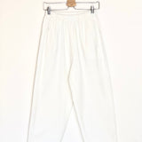 Off-white Cotton-linen Blend Elastic Waist Trousers - One Size