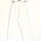 Off-white Cotton-linen Blend Elastic Waist Trousers - One Size