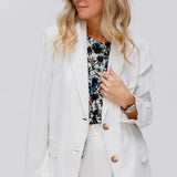 Off-white Cotton-linen Blend Jacket - One Size