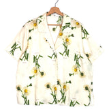 Off-white Daisy Print Linen Shirt / OROTON - Size AUS 14