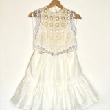 Off-white ISEE Crochet-paneled Linen-blend Gauze Mini Dress / SANDRO - Size 36