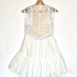 Off-white ISEE Crochet-paneled Linen-blend Gauze Mini Dress / SANDRO - Size 36