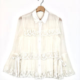 Off-white Kartwright Pleated Tiered Blouse / ALICE + OLIVIA - Size M