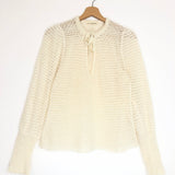 Off-white LARA Seed-stitch Puffed Sleeves Pullover Sweater / ULLA JOHNSON - Size S