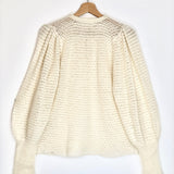 Off-white LARA Seed-stitch Puffed Sleeves Pullover Sweater / ULLA JOHNSON - Size S
