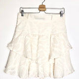 Off-white RAKLEY Metallic Embroidered Ruffled Mini Skirt  / IRO - Size 38