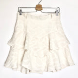 Off-white RAKLEY Metallic Embroidered Ruffled Mini Skirt  / IRO - Size 38