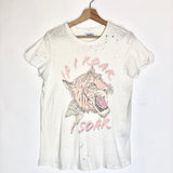 Off-white Roar Tiger Distressed Short Sleeves Tee / LAUREN MOSHI - Size XS