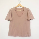 Old Pink Cotton Jersey Short Sleeves Tee / RAQUEL ALLEGRA - Size 0