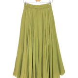 Plain Cotton Elastic Waist Midi Skirt - One Size