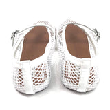 Optical White Fishnet Leather Ballet Flats / ALAIA - Size 42