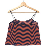 Orange and Black Striped Silk Camisole / FENDI - Size IT 40