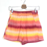Orange Chevron Knitted Mini Shorts