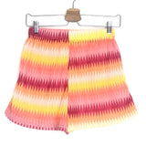 Orange Chevron Knitted Mini Shorts