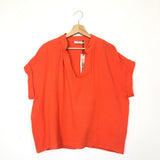 Orange Cotton Gauze Blouse - model YORK / VINTAGE LOVE - One Size