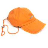 Orange Embellished Frayed Cotton-twill Baseball ARTICHAUT Cap / JACQUEMUS - Size 48