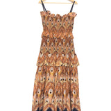 Orange HERA Saffron Smocked Maxi Dress / LIBERTY LONDON - Size UK 8