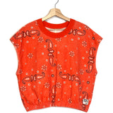 Orange MATTY Bandana Print Sleeveless Top / BELLEROSE - Size 1