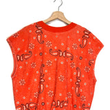 Orange MATTY Bandana Print Sleeveless Top / BELLEROSE - Size 1