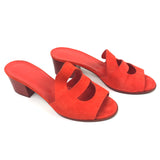 Orange MONA Suede Slide Sandals / HERMES - Size 38