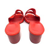 Orange MONA Suede Slide Sandals / HERMES - Size 38
