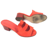 Orange MONA Suede Slide Sandals / HERMES - Size 38