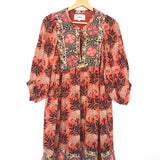 Orange GAIA Printed Balloon Sleeves Mini Dress / BA&SH - Size 0