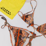 Orange Printed FLAVIANA Bottom and FERIDE Bikini / ISABEL MARANT - Size 34