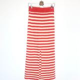 Orange Stripe Crochet Knit DELPHINE Midi Skirt / KITRI STUDIO - Size M