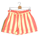 Orange Striped Poplin Adjustable Shorts / FORTE_FORTE - Size 3