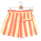 Orange Striped Poplin Adjustable Shorts / FORTE_FORTE - Size 3