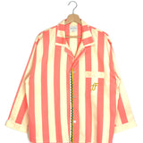 Orange Striped Poplin Embroidered Logo Shirt / FORTE_FORTE - Size 3