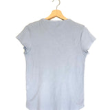 Pale Blue Ribbed Cotton Short Sleeves Top / CROSSLEY - Size S