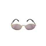 Pale Gold / Light Purple Engraved Logo Oval Sunglasses / PRADA