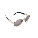 Pale Gold / Light Purple Engraved Logo Oval Sunglasses / PRADA