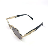 Pale Gold / Light Purple Engraved Logo Oval Sunglasses / PRADA