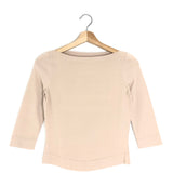 Pale Pink Boat-neck Cropped Sleeve Top / ALAIA - Size 38