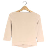 Pale Pink Boat-neck Cropped Sleeve Top / ALAIA - Size 38