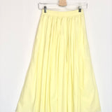Pale Yellow Cotton Midi Skirt - One Size