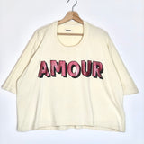 Pale Yellow PORTLAND Oversized Sweatshirt with Red Metallic AMOUR / ZADIG & VOLTAIRE - Size XS