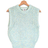 Pastel Green/Yellow MICETTA Sleeveless Knit Cotton-blend Sweater Vest / CLAUDIE PIERLOT - Size 1